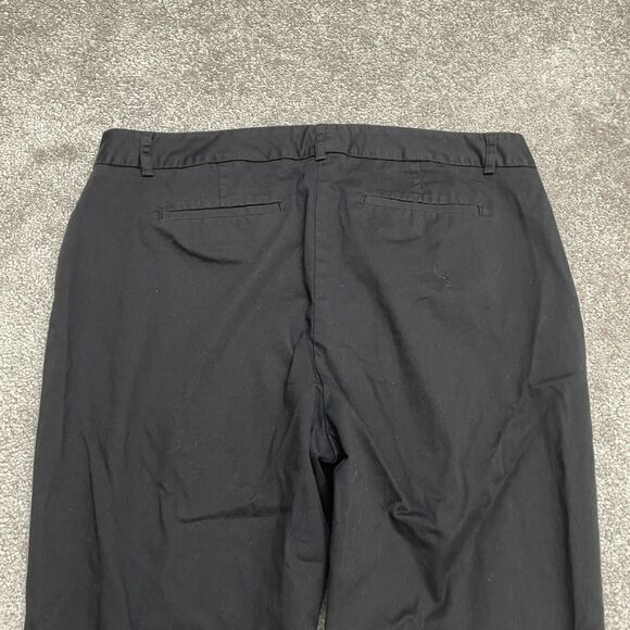 Van Heusen Stretch Extensible Cropped Pants Women 10 Black Mid Rise Cotton 34x23 - Picture 3 of 12